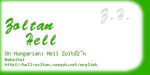 zoltan hell business card